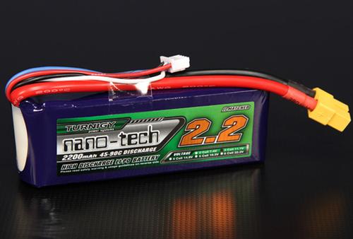N2200.3S.45 Turnigy nano-tech 2200mah 3S 45~90C Lipo Pack (11951)